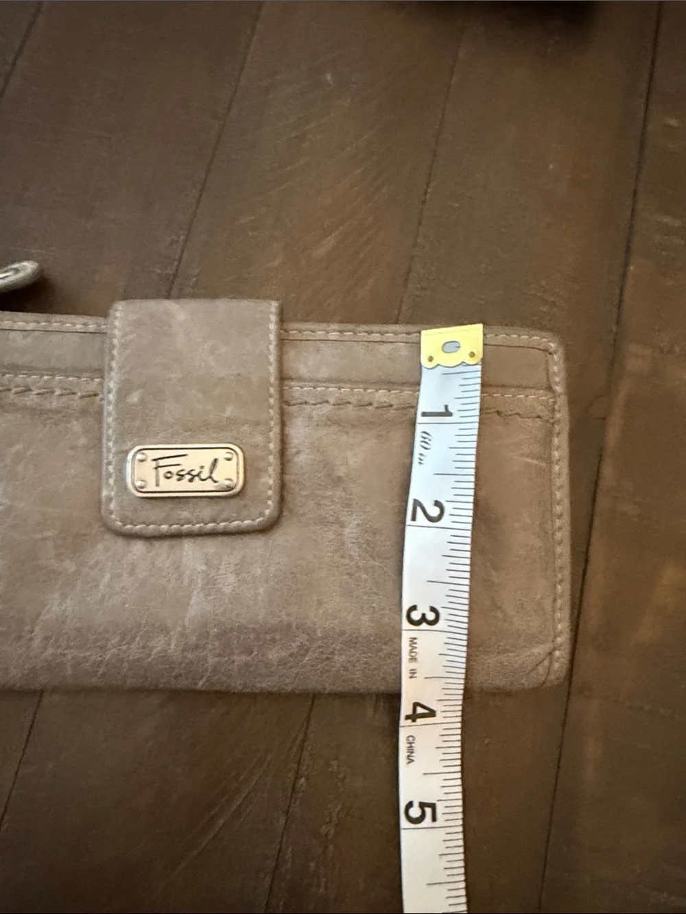 Fossil Vintage Gray Lamb soft Leather Snap-Tab Wallet